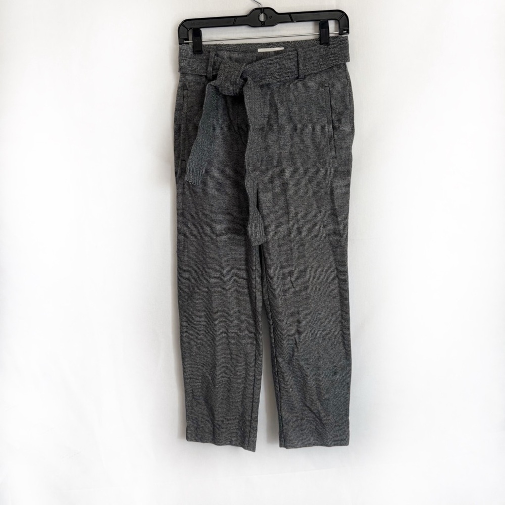 Wilfred Plaid tie front High Waisted Belted Trousers size 2
